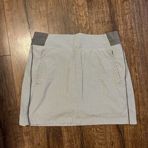Athleta Gray and White Striped Skirt with Shorts